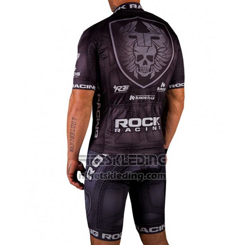2016 Fietskleding Rock Racing Wit en Bruin Korte Mouwen en Koersbroek